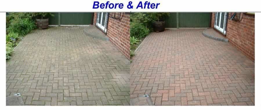 before and after photo of pressure washing